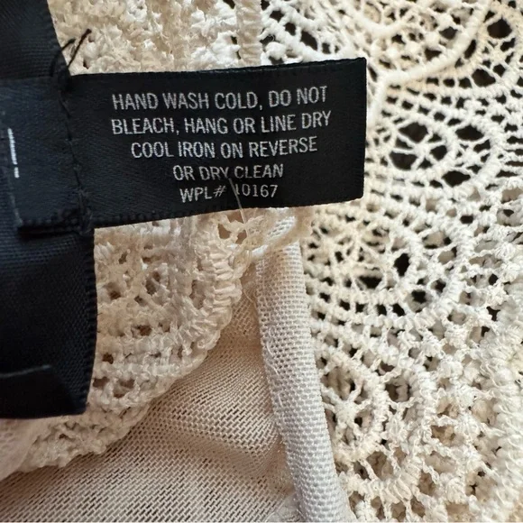 AQUA NWT Lace Tiered Mini Dress Size L Canvas Cottagecore Prairie Victorian Boho - Picture 16 of 16